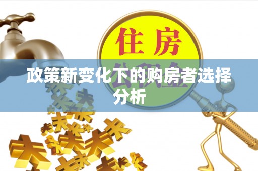 双清政策新变化下的购房者选择分析